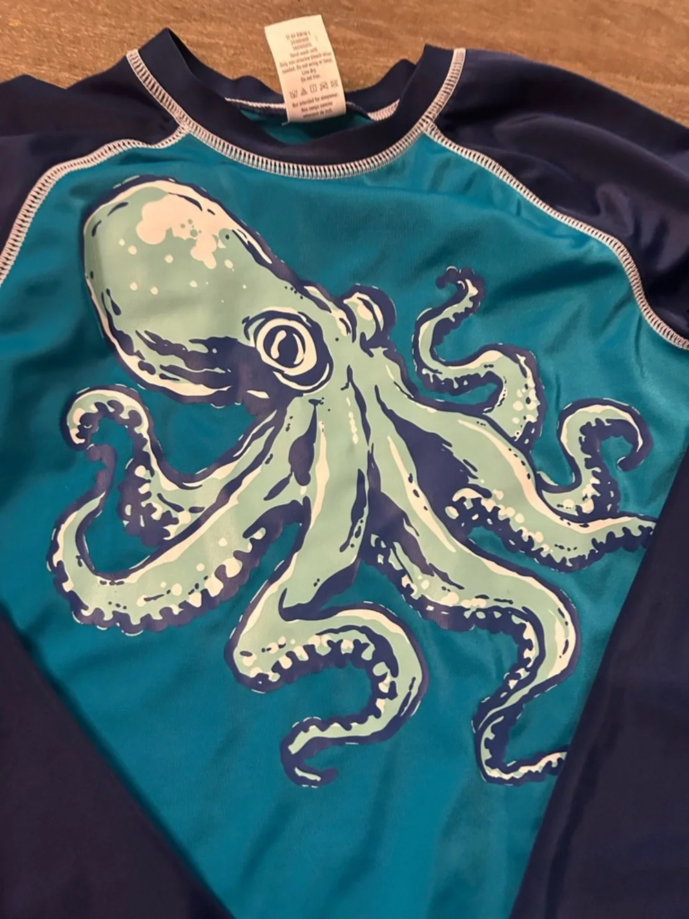 Polo Ralph Lauren swim trunks Gymboree Rash Guard swim Navy blue & Teal octopus8